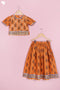 Cotton Lehenga Set In Floral Block Print
